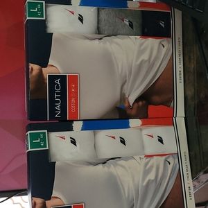 2 Pk Nautica Crew Neck Tshirts T-Shirts New Large L Lot of 6